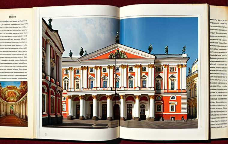 **Image:** A vibrant photo collage showcasing iconic Russian cultural elements: the Hermitage Museum, Bolshoi Theatre, Russian literature books, and a map highlighting major cities like Moscow and St. Petersburg. The overall feel is one of cultural richness and historical depth.